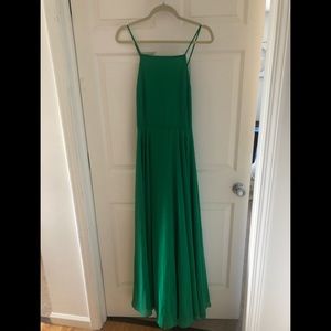 Open back green maxi dress